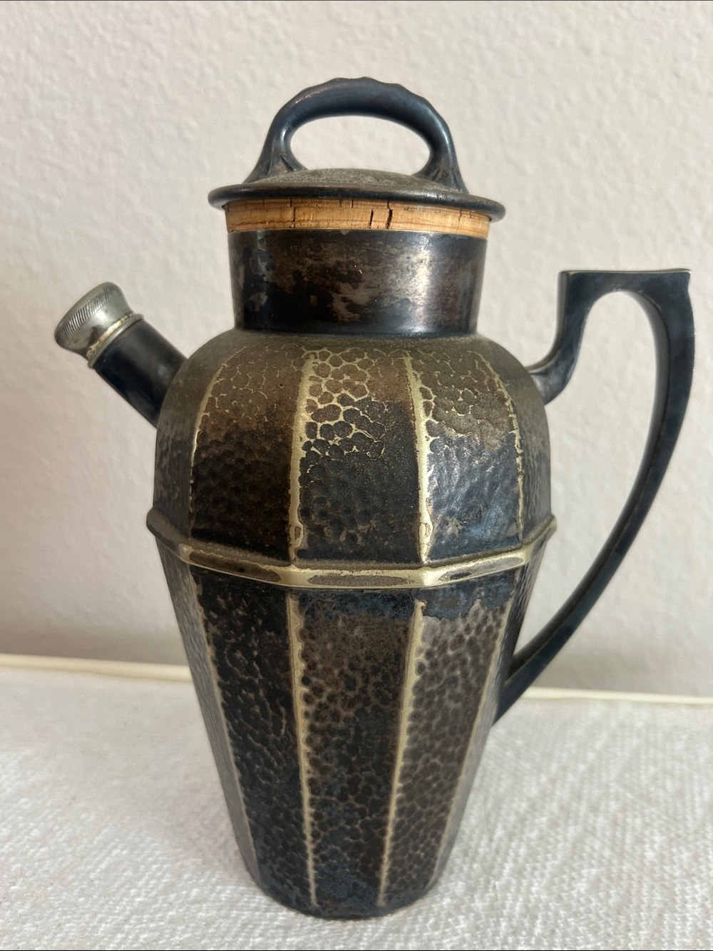 Antique 1920s Art Deco Silver Plated Apollo EPNS Cocktail Pitcher/Shaker
